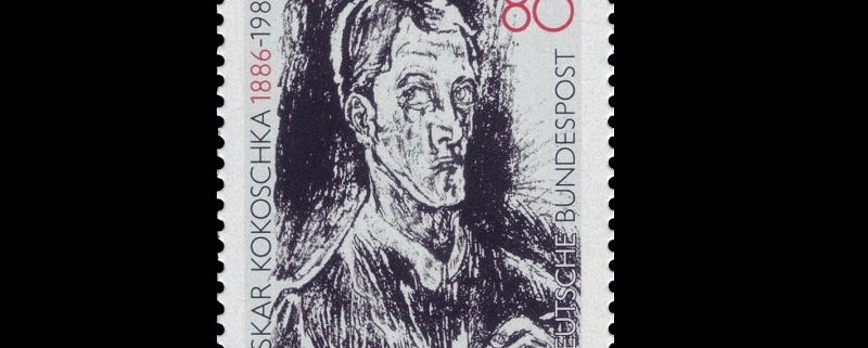 Briefmarke der Deutschen Bundespost zum 100. Geburtstag von Oskar Kokoschka